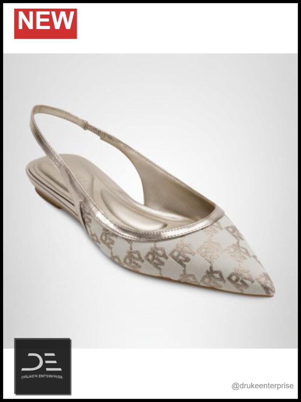 Leather Slingback Ballet Flats Pointed Toe Cushioned Insole